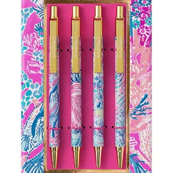 Lilly Pulitzer Office Lilly Pulitzer Aquadesiac 4piece Pen Set